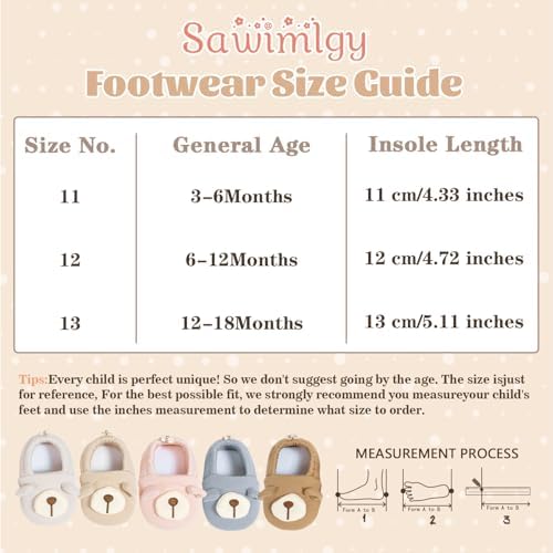 Sawimlgy Baby Child Cartoon Slipper for Newborn to 18 Months