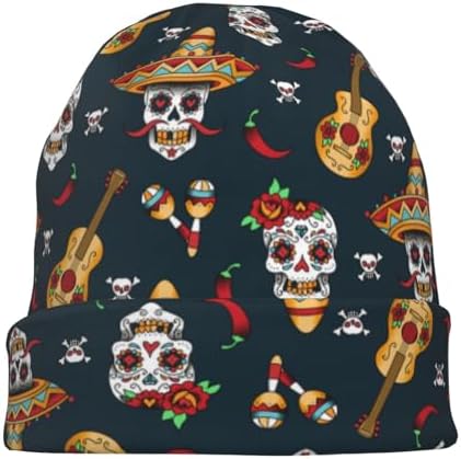 Mens Unisex Skull Beanie Hat for Winter