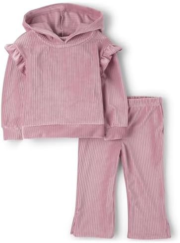 The Childrens Place Baby Girls 2-Piece Velour Sweatshirt Pullover Leggings
