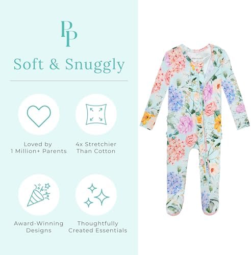 Posh Peanut Footie Pajamas for Babies Cozy Viscose Sets with Ruffles