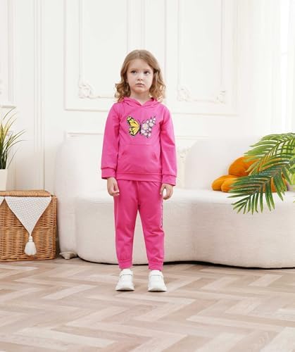 Cute Toddler Girl Butterfly Floral PrintCotTONBlend Set for FallWinter