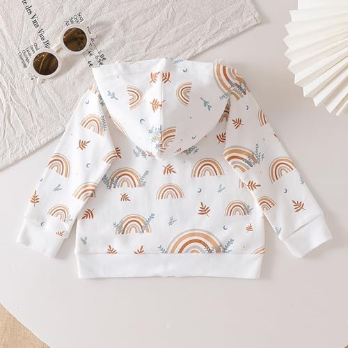 ROMPERINBOX Baby Hoodie for Boy Girl - 0-24 Months Rainbow Print