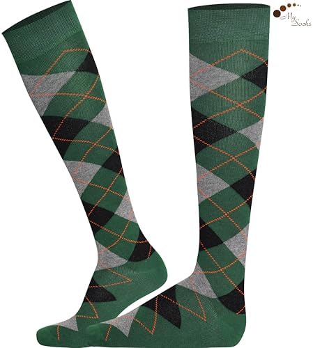 Stylish Mysocks Unisex Knee High Socks Argyle