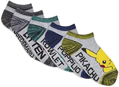 Pokemon Boys No-Show Socks 5-Pack