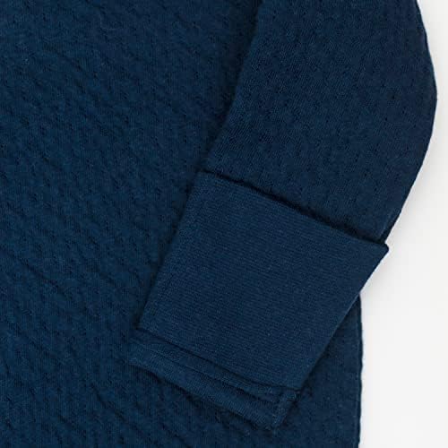 HonestBaby Organic Cotton Matelasse Kimono Coverall Dark Navy Preemie