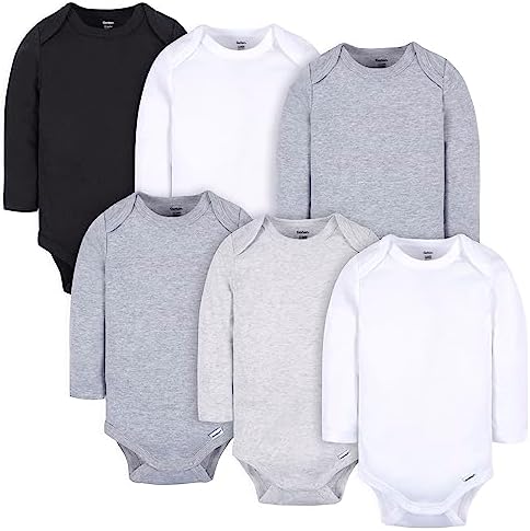 Perfect for Baby Gerber Unisex 6-Pack Long-Sleeve Onesies Bodysuit