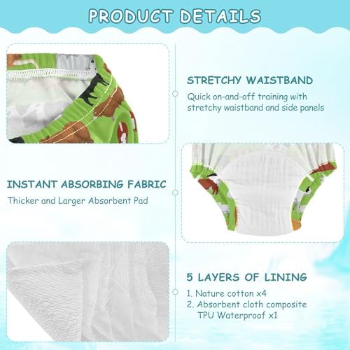 Eco-Friendly Toddler Potty Training Underwear for 2-5 Year Olds