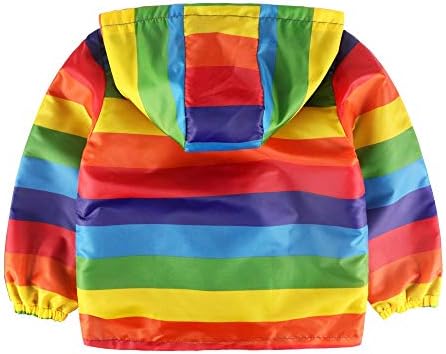 Rainbow Stripe Reversible Windbreaker Coats - Boys Girls 2-6