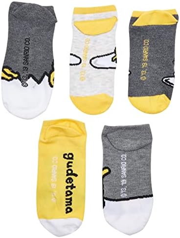 Gudetama Womens 5-Pack No-Show Adorable Socks