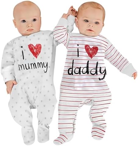 AOMOMO 2-Pack Baby Footies Newborn Romper
