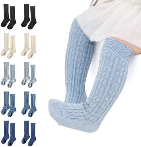 5 Pairs Cute Long Socks for ToddlerGirls
