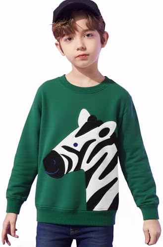 Popshion Boys Monster Truck Dinosaur Sweatshirt