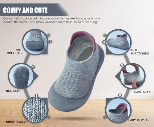 Dookeh Toddler Socks Shoes Anti-Collision Breathable Soft Sole Baby Walking Shoes
