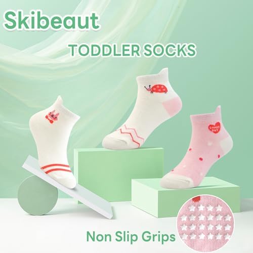 SkiBeaut Non-Slip Ankle Socks for Toddlers