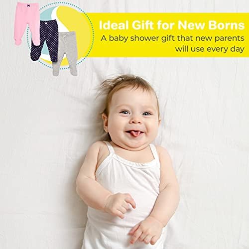 3-Pack Soft Cotton Footed Pants