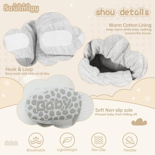 Comfy Anti-Slip Baby Booties with Grippers for Crib - Perfect First Walker