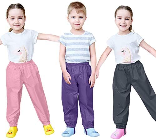 Lightweight Reflective Kids Rain Pants Safe Durable for Boys Girls