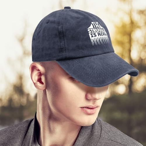 The Struggle is Real Pigment Black Baseball Cap for Men