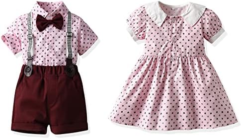 Summer Brother and Sister Matching Outfits Toddler Boys and Infant Girls Dresses