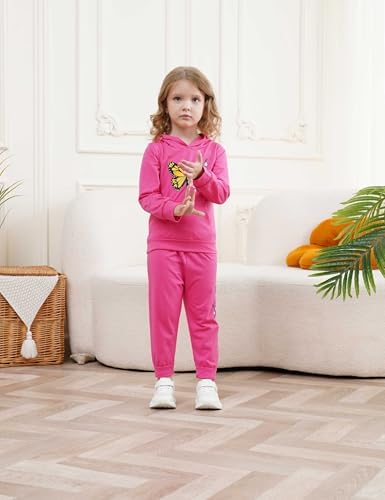 Cute Toddler Girl Butterfly Floral PrintCotTONBlend Set for FallWinter