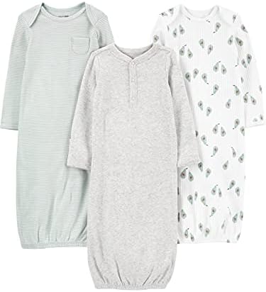 Simple Joys by Carters 3-Pack Neutral Cotton Sleeper Gowns for Baby