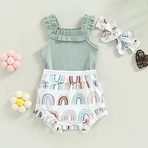 Cute Summer Outfit for Baby Girls - Romper Shorts Set