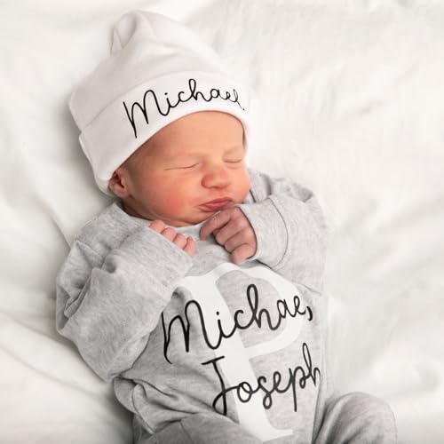 Custom Personalized Newborn Baby Coming Home Outfit with Monogrammed