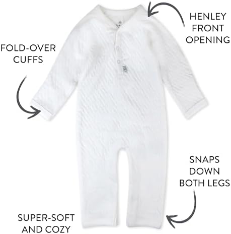 Honest Baby Organic Cotton Romper Coverall Set for Infants Boys Girls