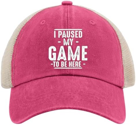 I Paused My Game to Be Here Funny Gaming Mens Novelty Trucker Hat