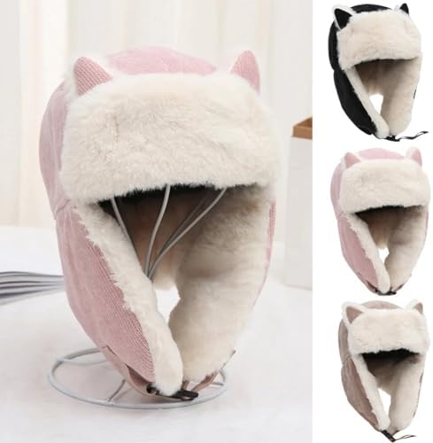 Thick Winter Trapper Hat with Earflaps for Men Women