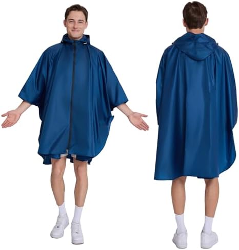 Portable Mens Unisex Raincoat with Waterproof Protection