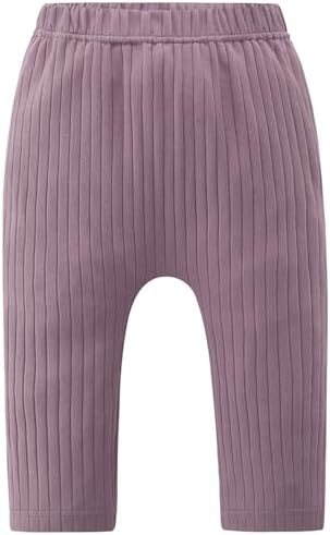 Fullfamous Baby Girls 5-Pack Cotton Ribbed Pull-On Pants Leggings 0-4Y