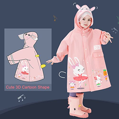 Fewlby Reflective Water-Resistant Rain Jacket for Kids M