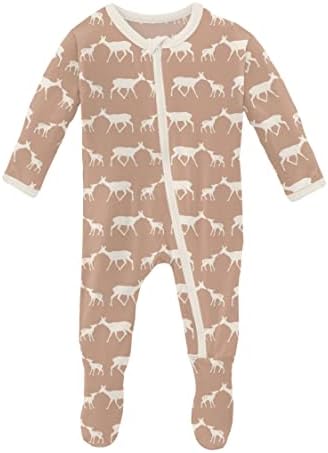 KicKee Print Footies with Zipper