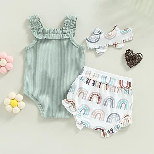 Cute Summer Outfit for Baby Girls - Romper Shorts Set