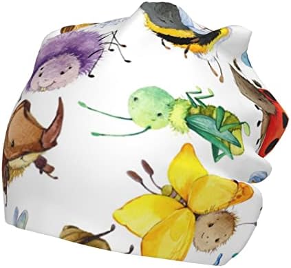 DEHUAL Painted Insects Kids Beanie Skull Cap 7-12 Year Black