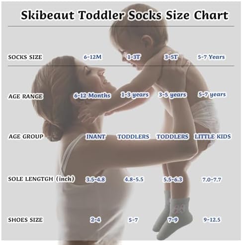 SkiBeaut Baby Girl Socks - Non-Slip Ankle Socks for Toddlers