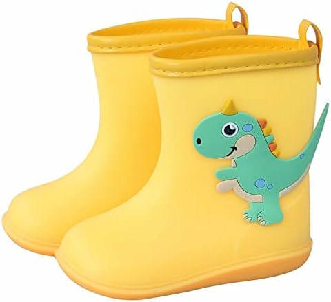 Rain Boots for Kids Waterproof Dinosaur Print Toddler Outdoor Shoes