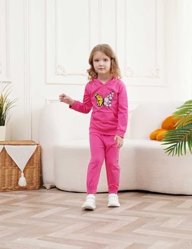 Cute Toddler Girl Butterfly Floral PrintCotTONBlend Set for FallWinter