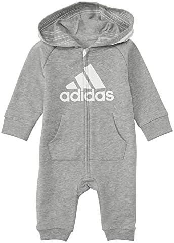 Adidas Baby boys Long Sleeve Zip Front Hooded Coverall
