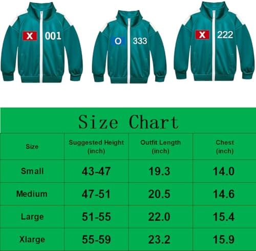 Yidasloox Kids Green Tracksuit Cosplay Outfit
