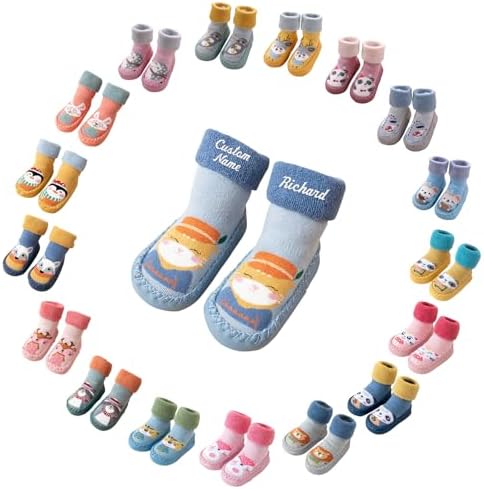 Personalized Childs Name Socks Toddler Slippers