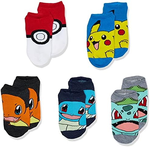 Pokemon Boys 5 Pack No Show Socks 1