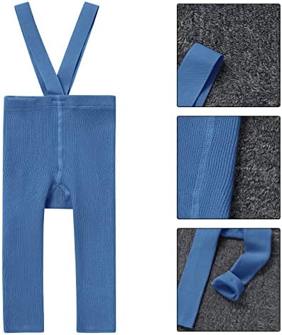 IDOPIP Infant Baby Ribbed Leggings with Suspender Pants Unisex
