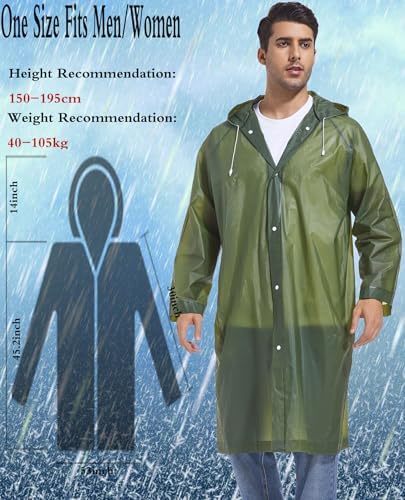 Premium Borogo Reusable Rain Coats for Men Durable Waterproof