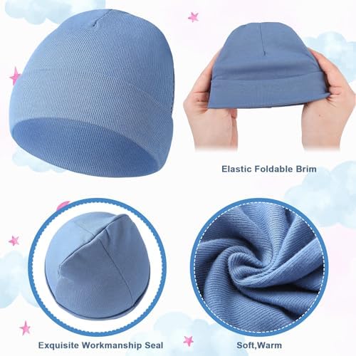 6-Piece Newcotte Cotton Baby Beanie Hats for Premie