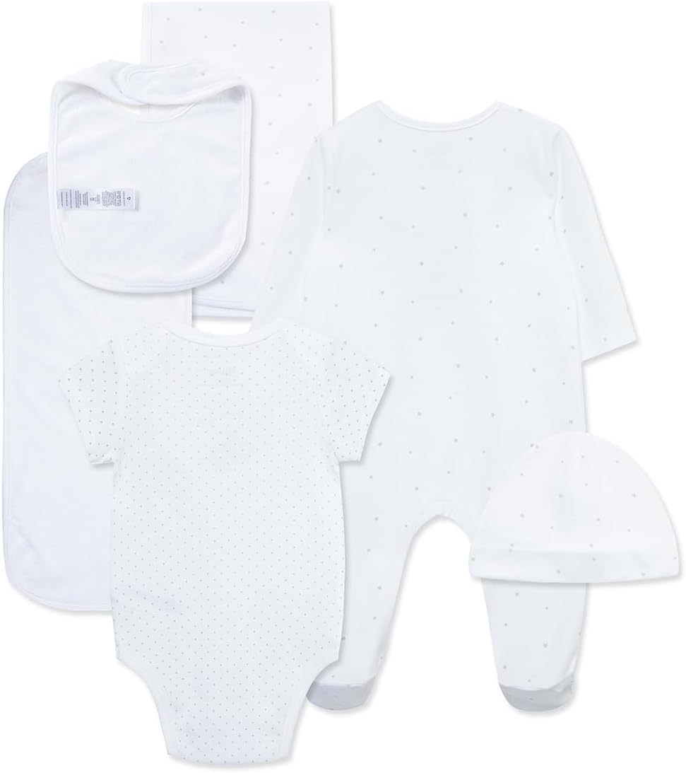 Perfect Baby Layette Gift Set Footie Cap Bib Burp Set Swaddling Blanket