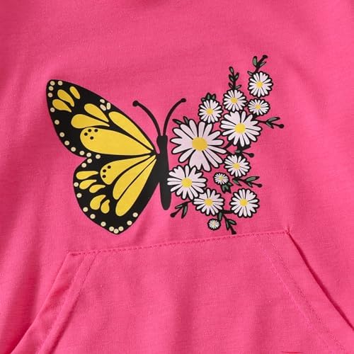 Cute Toddler Girl Butterfly Floral PrintCotTONBlend Set for FallWinter