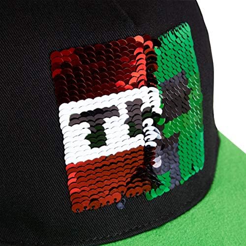 Minecraft Boys Baseball Cap with Reversible Sequin