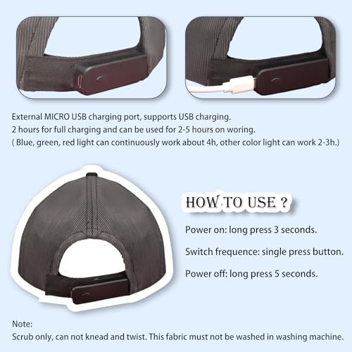 Light Up LED Baseball Cap - Glow-in-the-Dark Party Hat